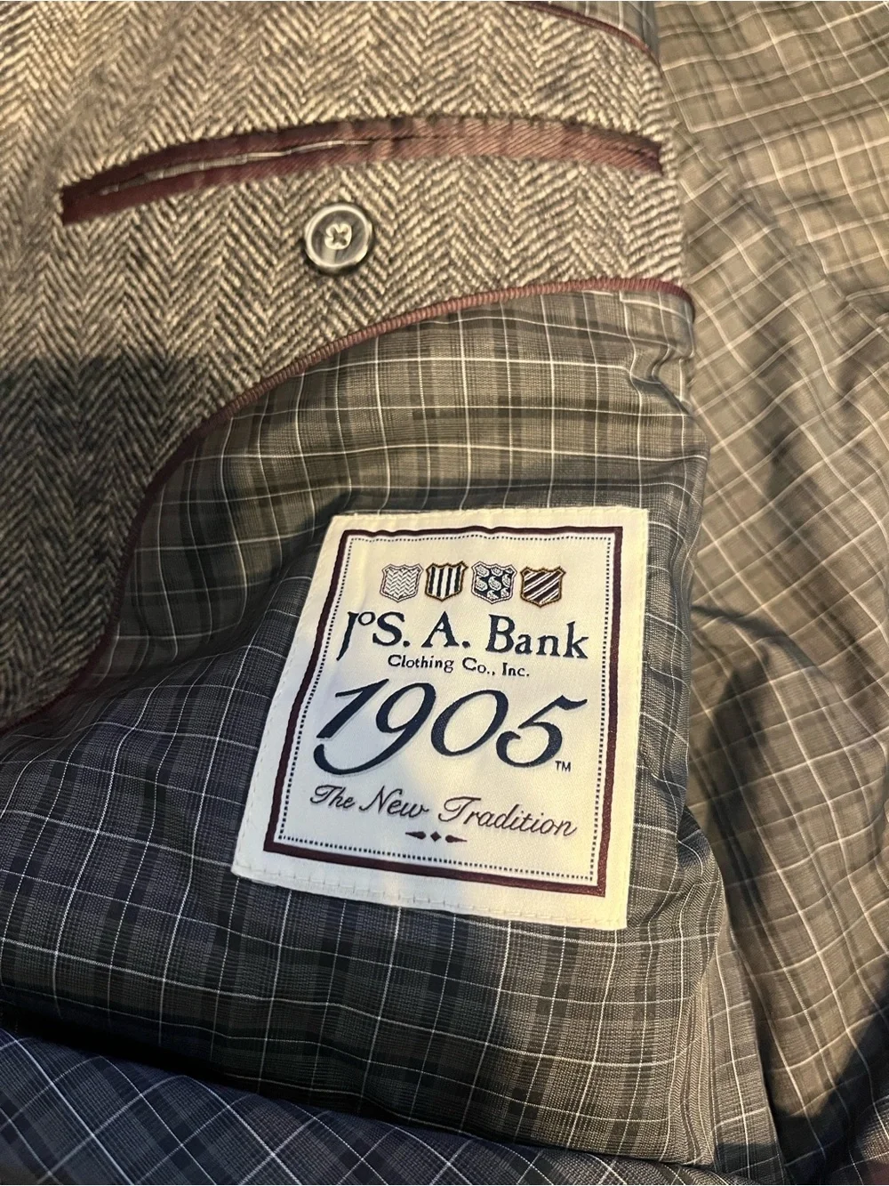 Jos. A. Bank 1905 wool herringbone blazer 44 short 3252